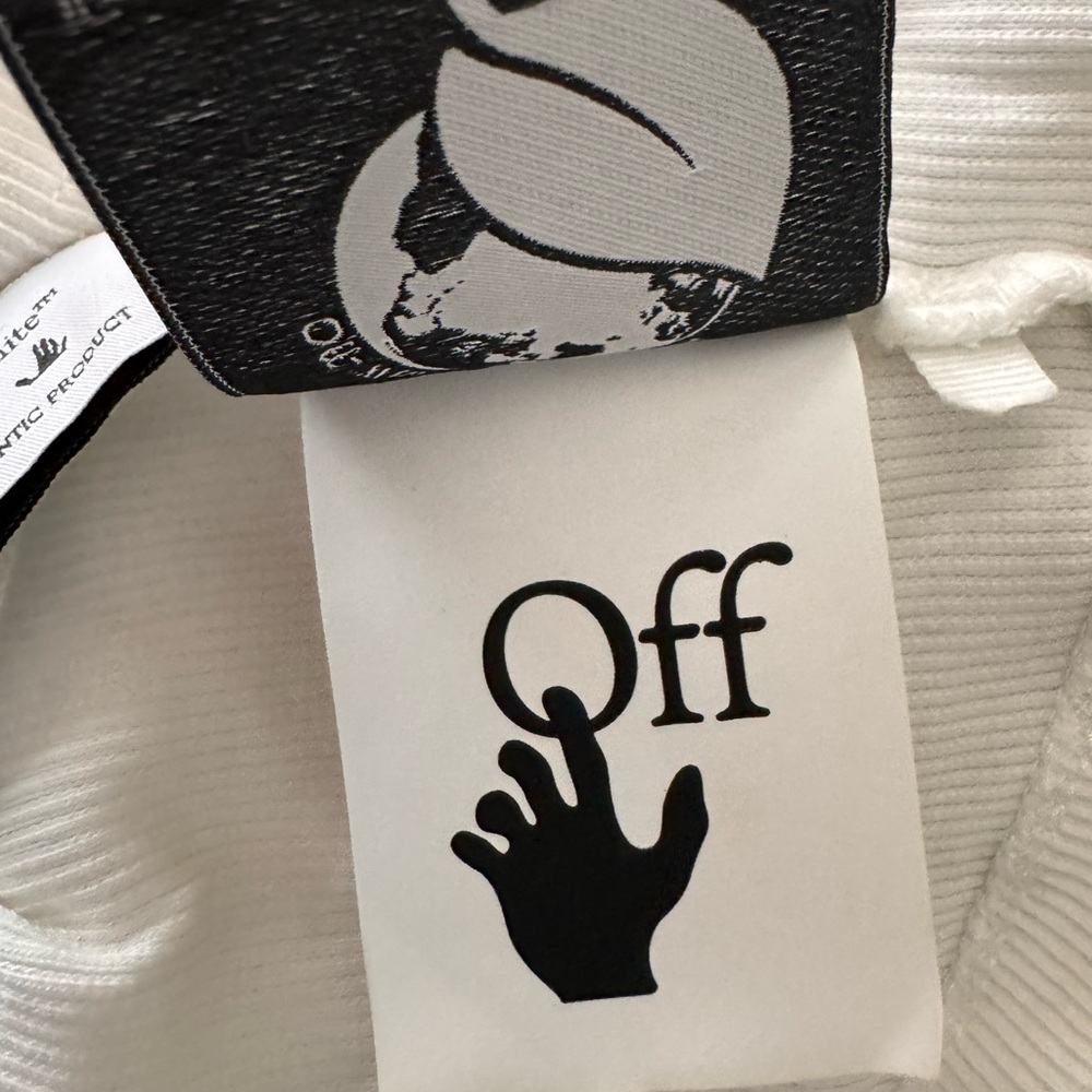 Off White Stamp Ribbed Rowing  Cropped Top - Picture 7 of 9